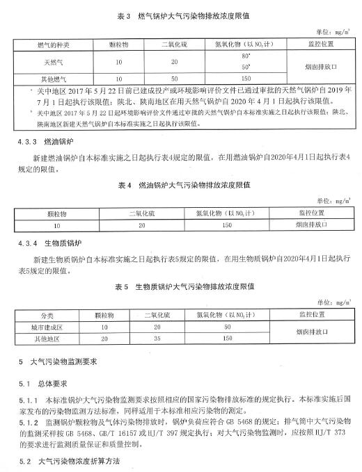 鍋爐大氣汙染物排放標準（zhǔn）